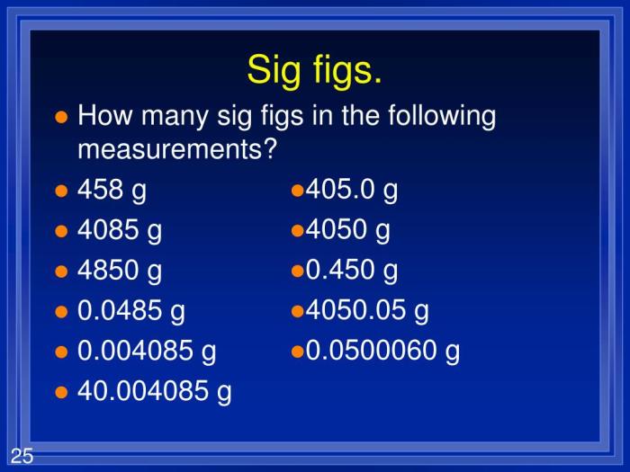 Sig figs dimensional analysis