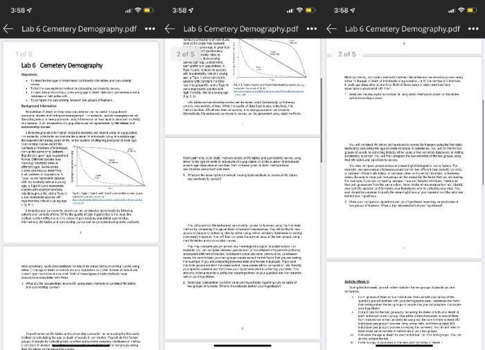 Demography in the cemetery lab answers