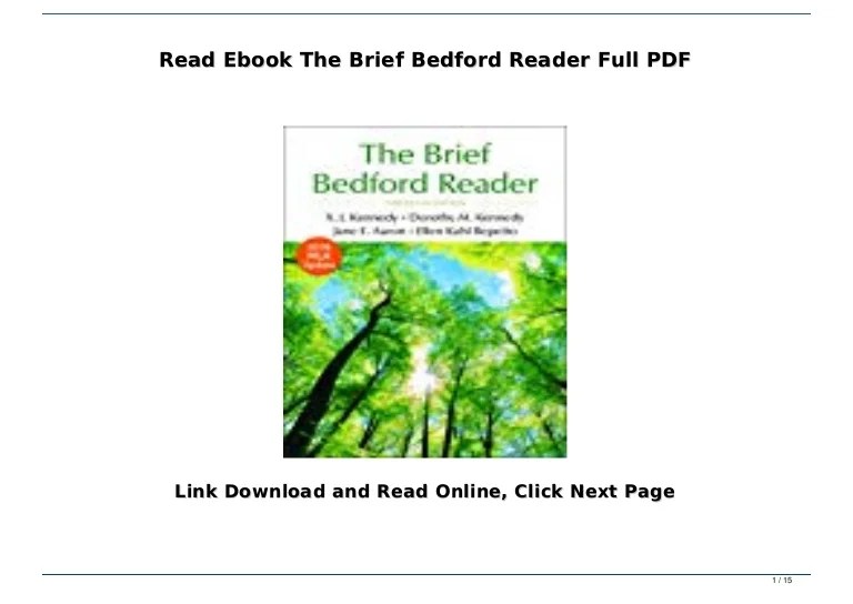 The brief bedford reader 15th edition