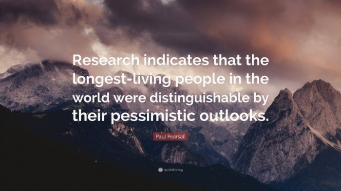 People with negative expectations or pessimistic outlooks are likely to