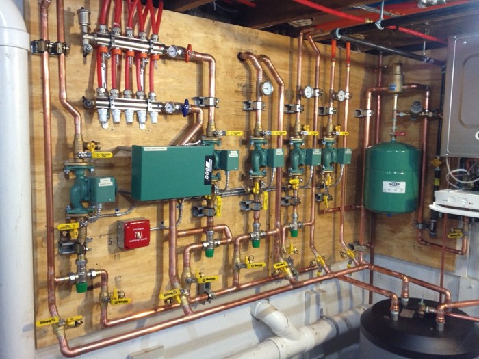 In a hydronic heating system the heat transfer medium is